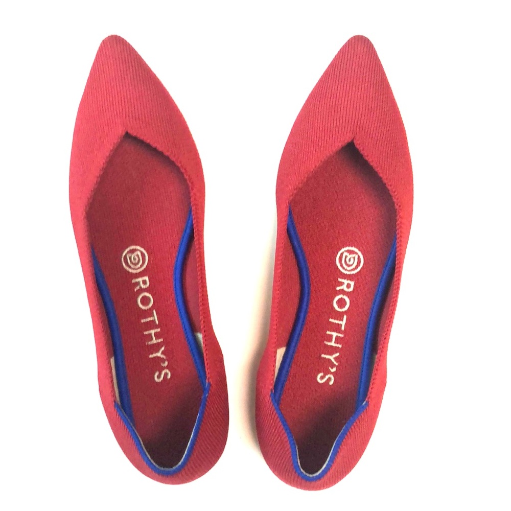 Rothys “Chili Red” Pointed Flats